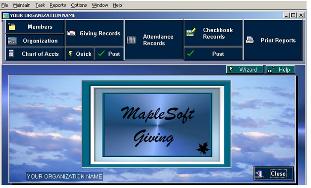 screenshot of MapleSoft Giving